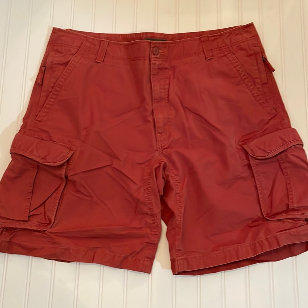LL Bean Red Cargo Shorts 40 Mens
